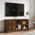 Trendy tv-meubel van bewerkt hout met strak en duurzaam design - bruin eikenkleur / 1 / 102 cm - Tv-meubels