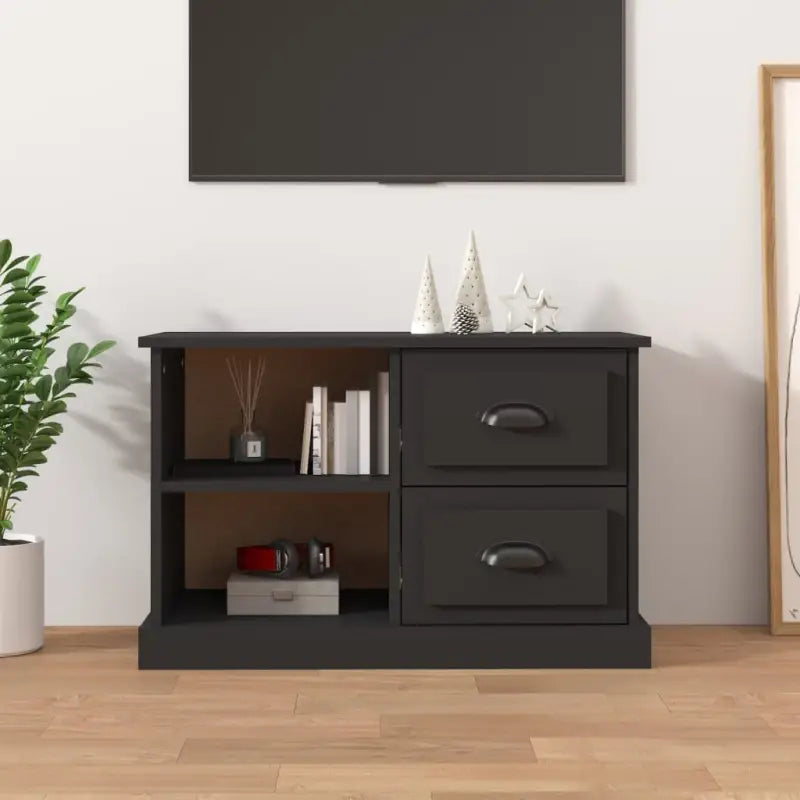 Trendy tv-meubel van bewerkt hout met strak en duurzaam design - Zwart / 1 / 73 cm - Tv-meubels