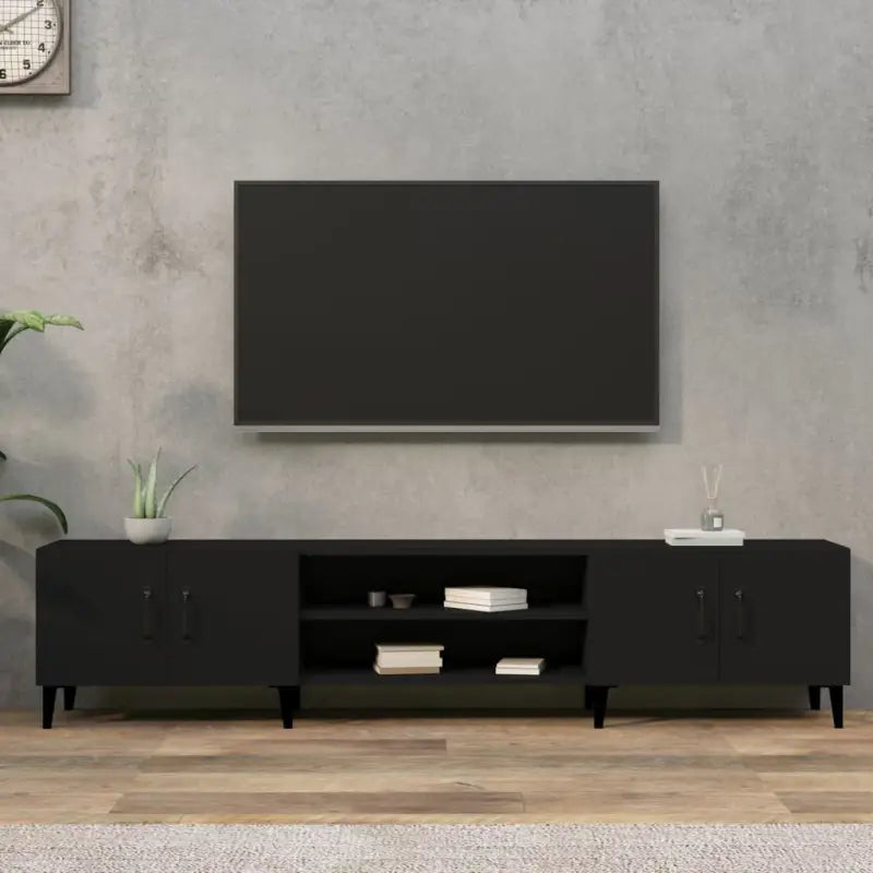 Trendy Tv Meubels van Bewekt Hout voor een Moderne Interieur - Zwart / 1 - Tv-meubels