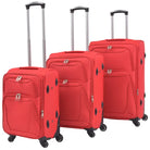 Trolleyset met duurzame PVC-gecoate oxford-stof en veiligheidssluitingen - Rood / 1 / 4 - Koffers