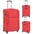Trolleyset met duurzame PVC-gecoate oxford-stof en veiligheidssluitingen - Rood / 1 / 4 - Koffers