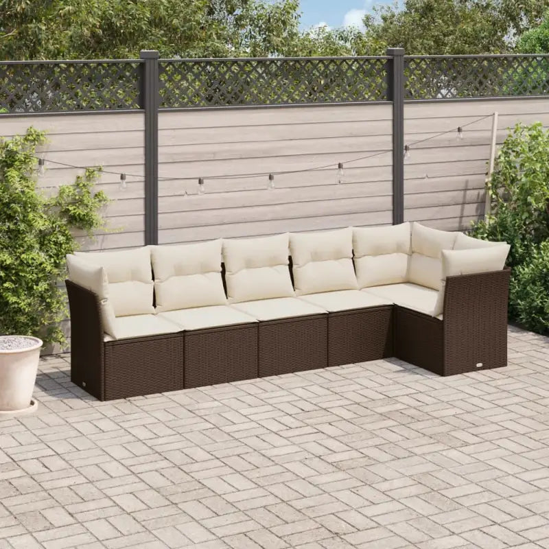 Tuinbank met poly rattan en gepoedercoat staal voor comfortabele zitervaring - Bruin en crème / Zonder tafel - Tuinsets