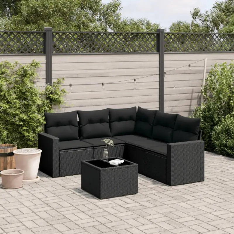 Tuinbank van gepoedercoat staal met beige materiaal voor buitenplezier - Zwart / Met tafel - Tuinsets