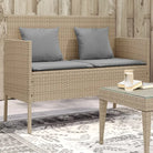 Tuinbank van poly rattan met waterdichte zak voor andere spullen - Beige en grijs / 1 - Tuinbanken