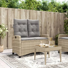 Tuinbank van poly rattan voor een comfortabele zitervaring - Beige en grijs / 105 x 66 x 93 cm / 1 - Tuinbanken