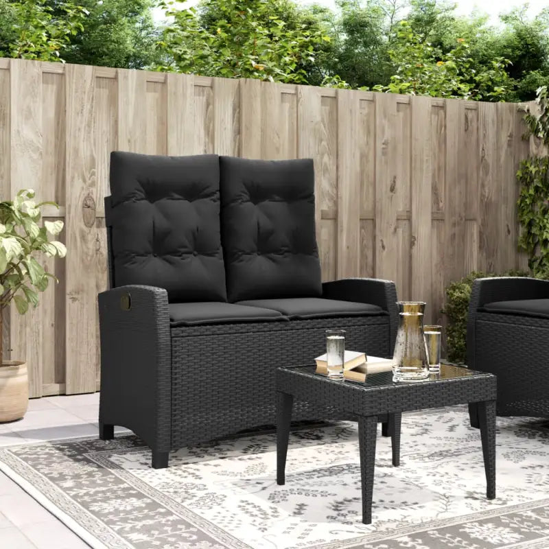 Tuinbank van poly rattan voor een comfortabele zitervaring - Zwart / 105 x 66 x 93 cm / 1 - Tuinbanken