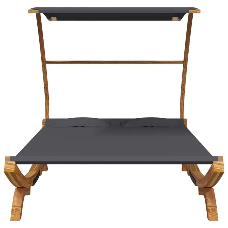 Tuinbed met luifel van massief gebogen hout voor relaxen buiten - Tuinbedden