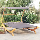Tuinbed met luifel van massief gebogen hout voor relaxen buiten - Antraciet / 165 x 203 x 138 cm - Tuinbedden