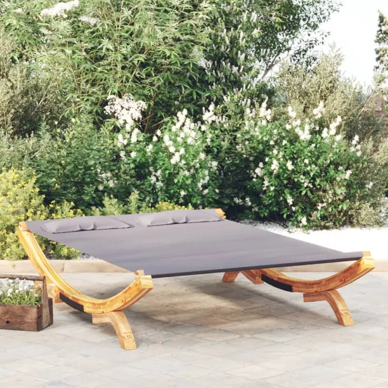Tuinbed met massief gebogen hout voor duurzaam ontspanning - Antraciet / 165 x 188.5 x 46 cm - Tuinbedden