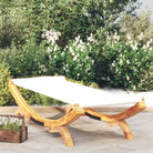 Tuinbed met massief gebogen hout voor duurzaam ontspanning - Crème / 100 x 188.5 x 44 cm - Tuinbedden