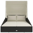 Tuinbedden ligbed met inklapbaar dak en crèmewit materiaal - Tuinbedden