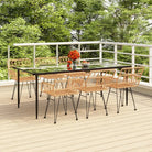 Tuininzet met poly rattan en gehard glas eenvoudig schoon - Bruin / 200 x 100 x 74 cm - Tuinsets