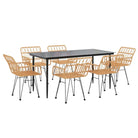 Tuininzet met poly rattan en gehard glas eenvoudig schoon - Tuinsets