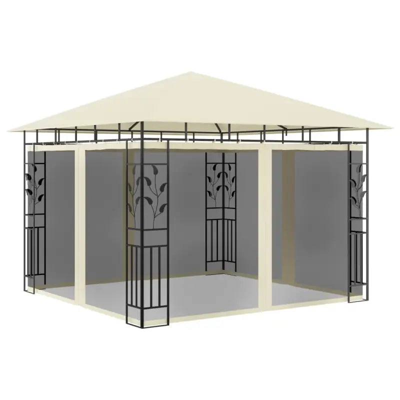 Tuinprieel met stevig stalen frame voor buitenactiviteiten - Crème / 3 x 3 x 2.73 m - Partytenten & prieëlen
