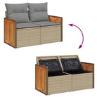 Tuinset in beige materiaal met gepoedercoat staal en comfortabele afmetingen - Tuinsets