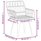 Tuinset in poly rattan met afmetingen en eenvoudig schoon te maken - Zwart - Tuinsets