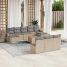 Tuinset in zwart materiaal met gepoedercoat staal en afmetingen - Gemengd beige - Tuinsets