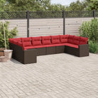 Tuinset in zwart materiaal met gepoedercoat staal en afmetingen - Bruin en rood / Zonder tafel - Tuinsets