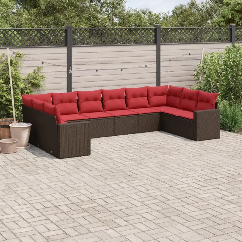 Tuinset in zwart materiaal met gepoedercoat staal en afmetingen - Bruin en rood / Zonder tafel - Tuinsets