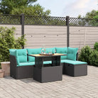 Tuinset in zwart materiaal met gepoedercoat staal en comfortabele afmetingen - Zwart / zonder opbergruimte - Tuinsets