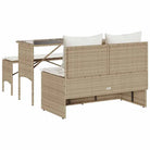 Tuinset met beige materiaal en gepoedercoat staal afmetingen - Tuinsets