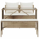 Tuinset met beige materiaal en gepoedercoat staal afmetingen - Tuinsets