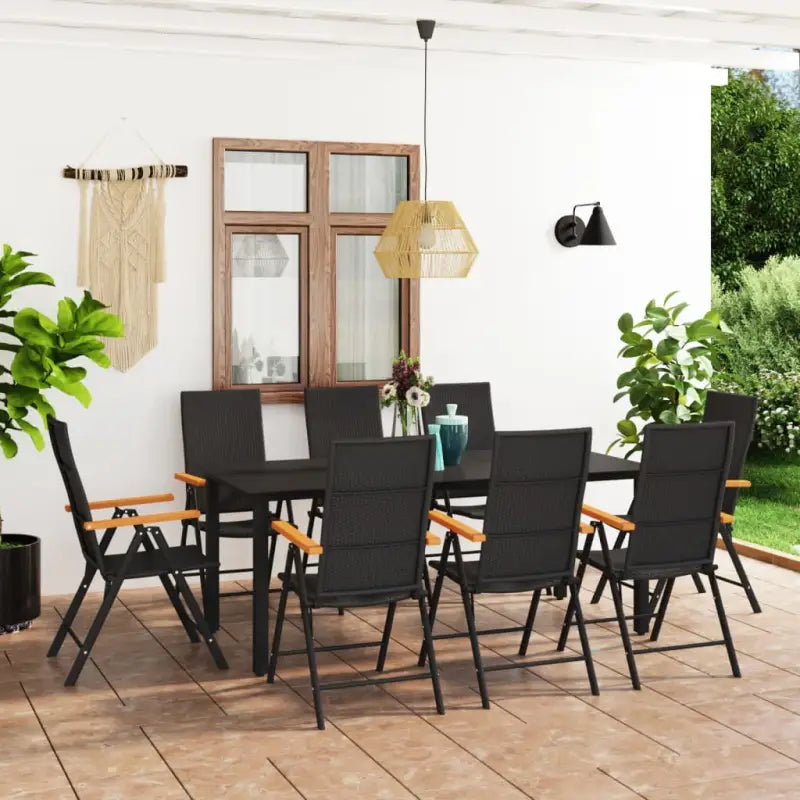 Tuinset met gepoedercoat aluminium en duurzame PE-rattan meubelen - 190 cm tafellengte - Tuinsets