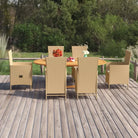 Tuinset met massief acaciahout en verstelbare rugleuning - Beige - Tuinsets