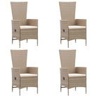 Tuinset met massief acaciahout en verstelbare rugleuning - Beige - Tuinsets