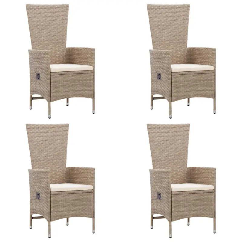 Tuinset met massief acaciahout en verstelbare rugleuning - Beige - Tuinsets