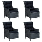 Tuinset met massief acaciahout tafel en comfortabele zitafmetingen - Donkergrijs - Tuinsets