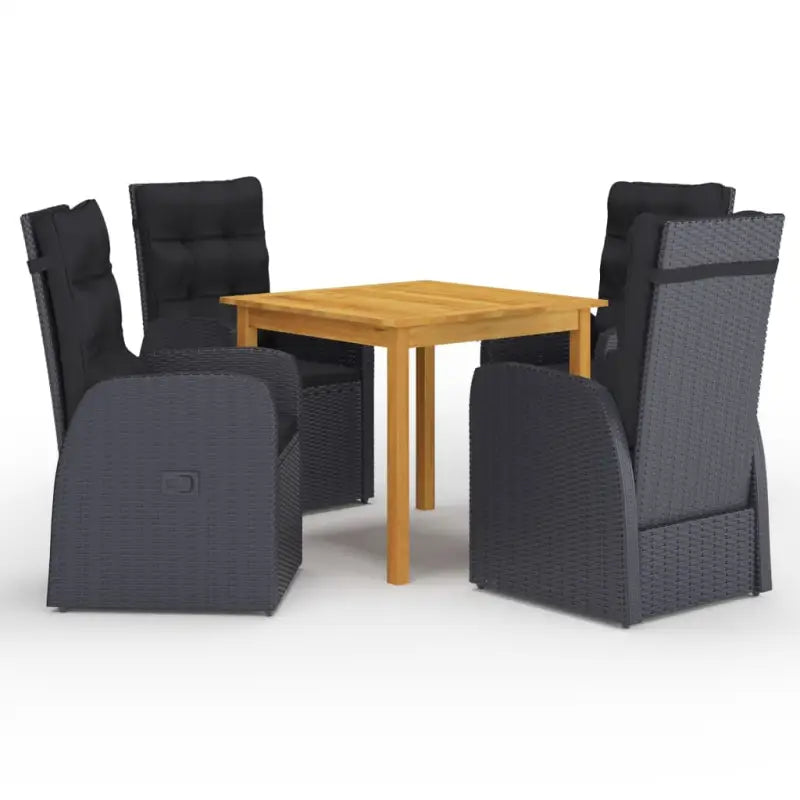 Tuinset met massief acaciahout tafel voor een stijlvolle buitenruimte - Zwart - Tuinsets