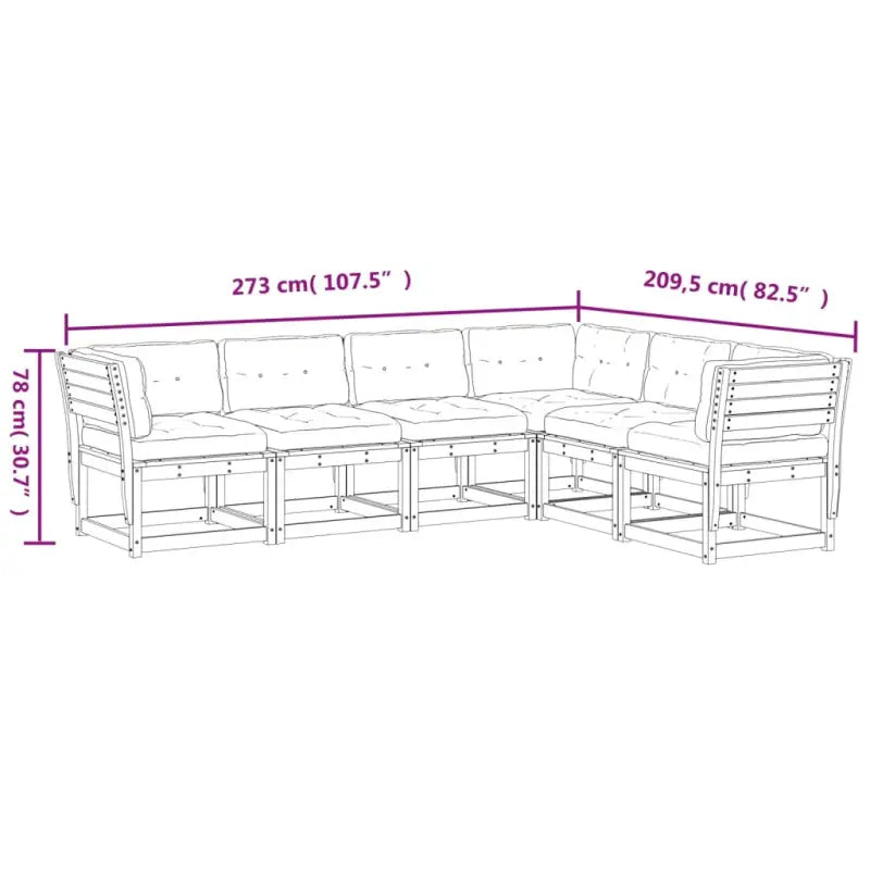 Tuinset met massief grenenhout voor een comfortabele zitervaring - Tuinsets