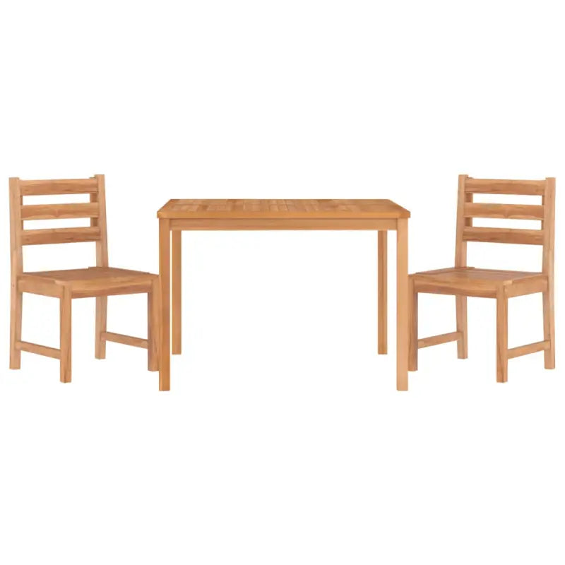 Tuinset met massief teakhout en stevig tafelblad voor tuinplezier - 110 x 110 x 77 cm - Tuinsets