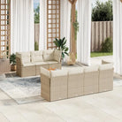 Tuinset met poly rattan en gepoedercoat staal voor ontspannen buitenplezier - Beige / Tafel + 4x hoek + 3x midden