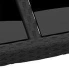 Tuinset met poly rattan en stalen frames in zwart materiaal - Tuinsets