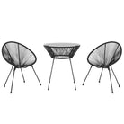 Tuinset met rattan look en gepoedercoat staal afmetingen - Tuinsets