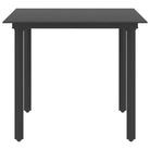 Tuinset met stalen frame en zwart materiaal voor tuin terras of patio - Zwart / 80 cm tafellengte - Tuinsets