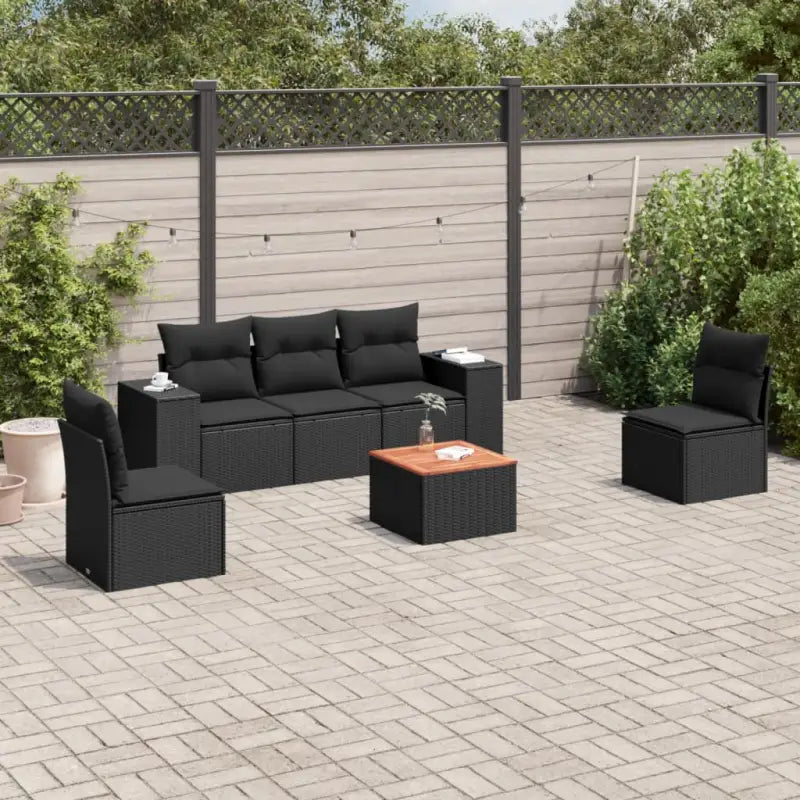 Tuinset van beige materiaal en gepoedercoat staal voor buitenplaatsen - Zwart - Tuinsets