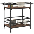 Vintage keukentrolley van bewerkt hout met veel opbergruimte - Keukentrolleys