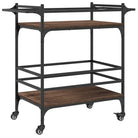 Vintage keukentrolley van bewerkt hout met veel opbergruimte - Keukentrolleys