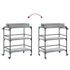 Vintage keukentrolley van grijs sonoma eiken met extra opbergruimte - Keukentrolleys