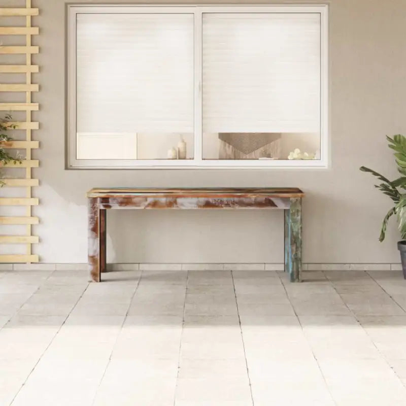 Vintage opberg- en halbankje van massief gerecycled hout - 110 x 35 x 45 cm - Opberg- & halbankjes