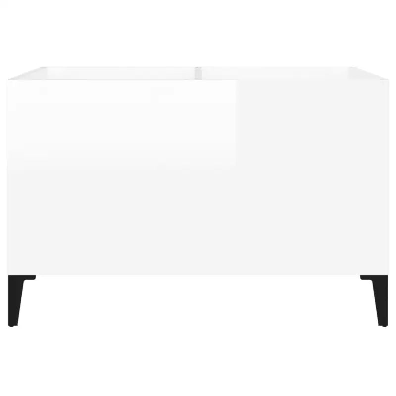 Vinylplatenkast in hoogglans wit met metalen poten en bewerkt hout - Cd- & dvd-kasten