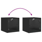 Wandgemonteerd nachtkastje met glazen deur en stabiel blad - Nachtkastjes