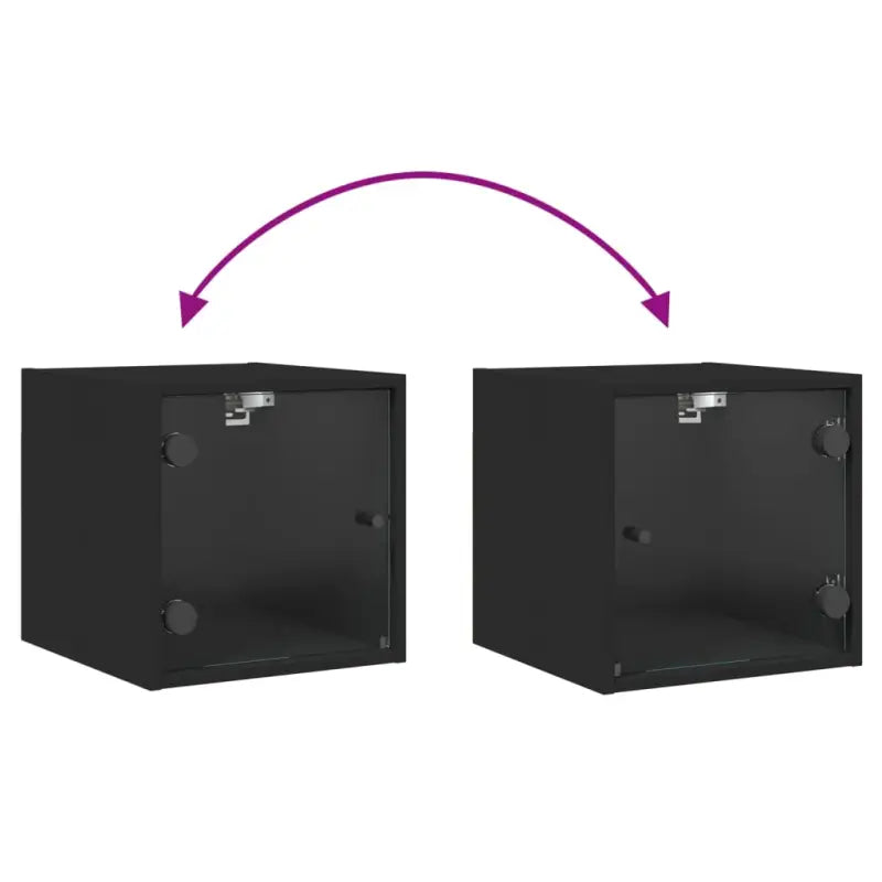 Wandgemonteerd nachtkastje met glazen deur en stabiel blad - Nachtkastjes