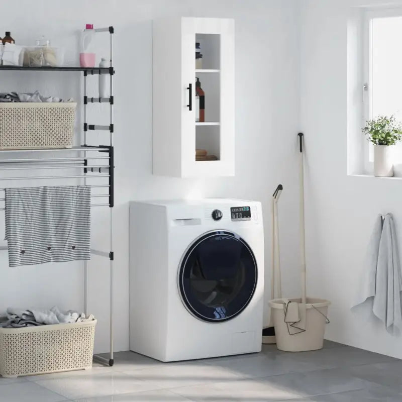 Wandgemonteerde dressoir met bewerkt hout voor een stijlvolle uitstraling - Hoogglans wit / 1 - Dressoirs & buffetkasten