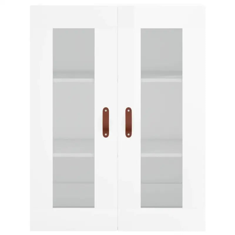 Wandgemonteerde dressoir van bewerkt hout in hoogglans wit - Dressoirs & buffetkasten