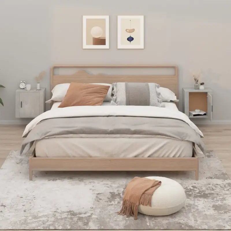 Wandgemonteerde nachtkastje met elegant en duurzaam ontwerp - Betongrijs / 2 - Nachtkastjes