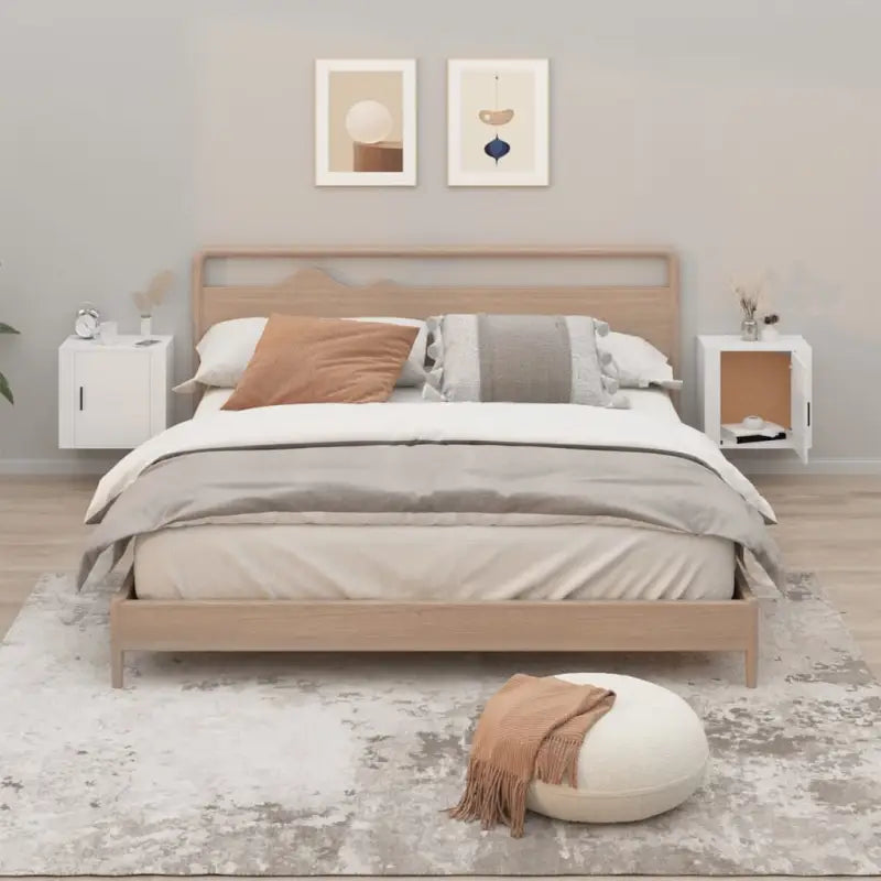 Wandgemonteerde nachtkastje met elegant en duurzaam ontwerp - Wit / 2 - Nachtkastjes